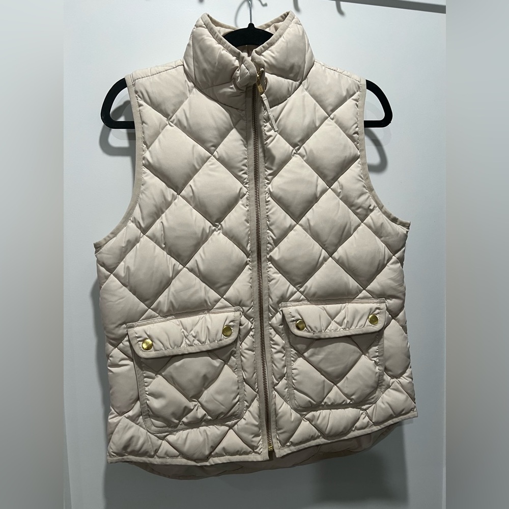 J. Crew Cream Puffer Vest
